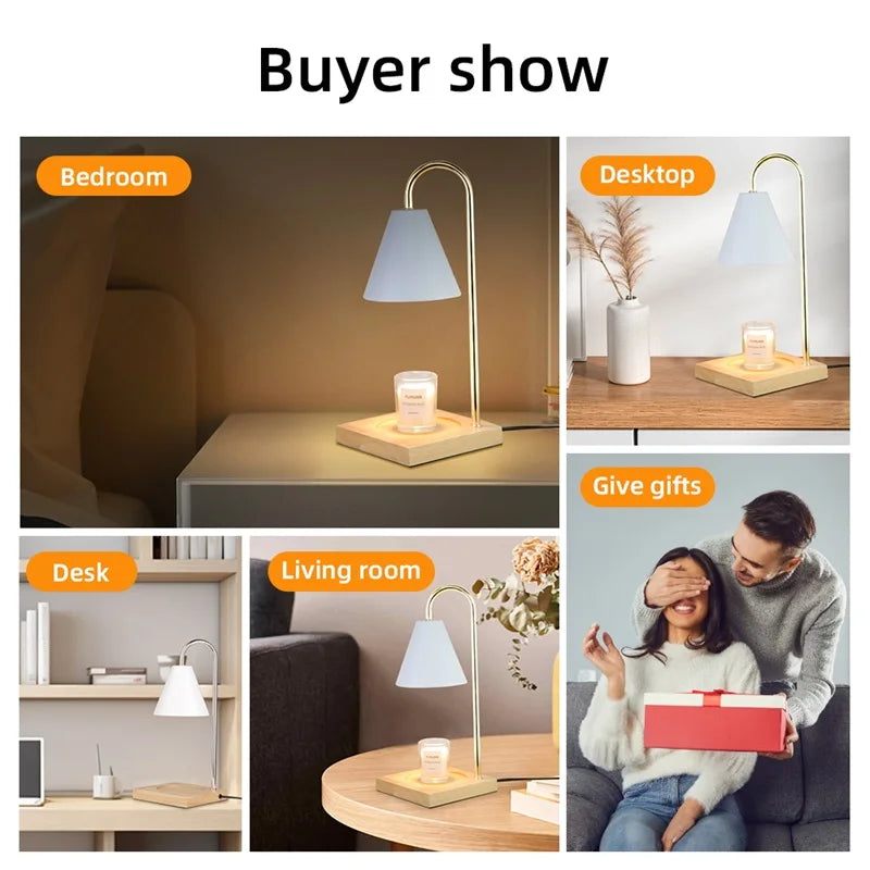 Retro Candle Warmer Table Lamp: Aromatherapy Wax Melting Lamp for Bedroom, Office & Home Décor