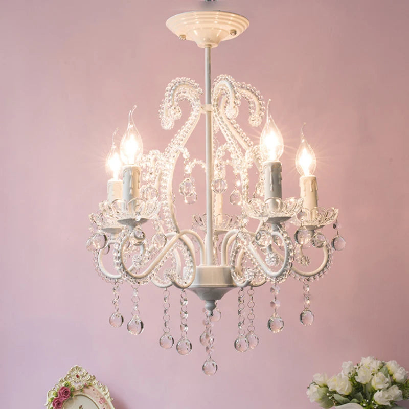 Beautiful Pink Crystal Chandelier for Girls’ Rooms