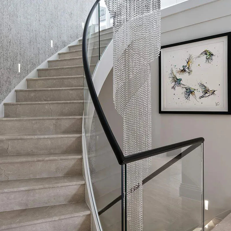 Luxury LED Crystal Spiral Chandelier with Dazzling Droplight