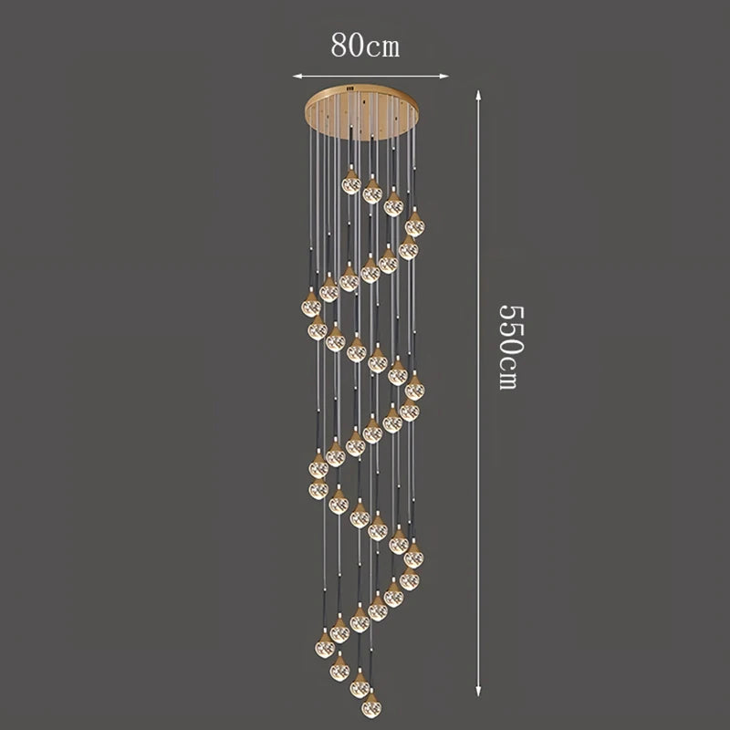 Nordic Crystal Pendant Lamp With Modern Hanging Light Chandelier for Dining & Living Room