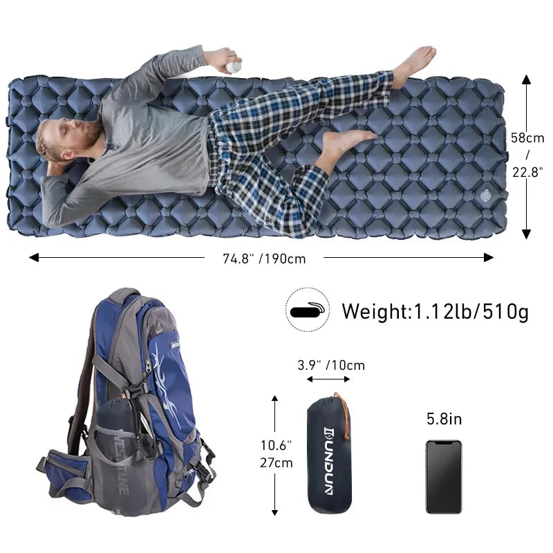 Premium NEW Outdoor Sleeping Pad Camping Inflatable Mattress Ultralight