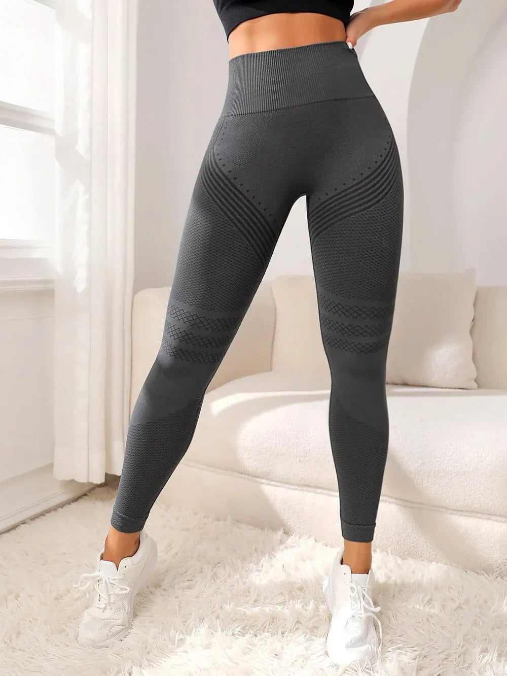 Sculpt & Lift: Women’s High-Waisted Sports Pants with Sexy Lines for Ultimate Fitness & Style!