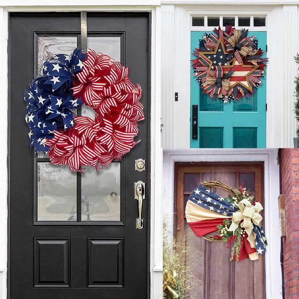 NEW 4th Of July Handmade Garland Wall Door Hanging (Wreath)