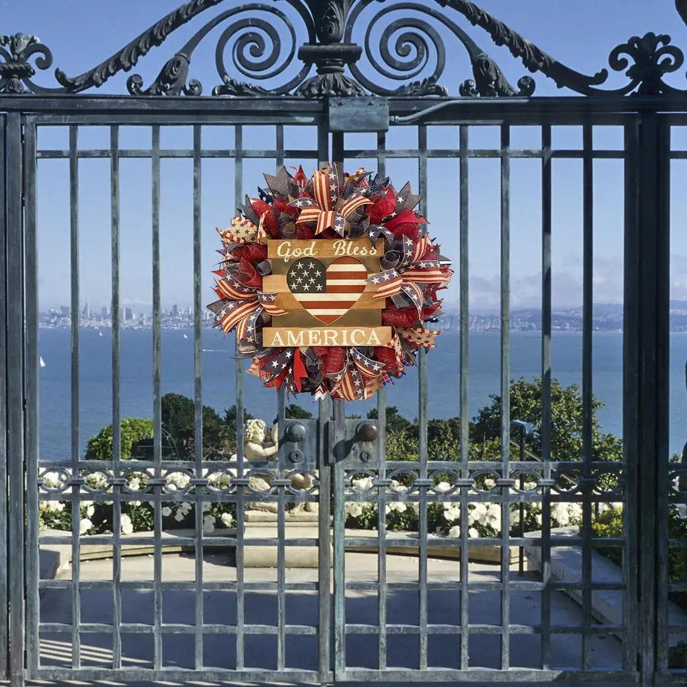 Celebrate in Style: Handcrafted 4th of July Wreath for Patriotic Door & Garden Decor!