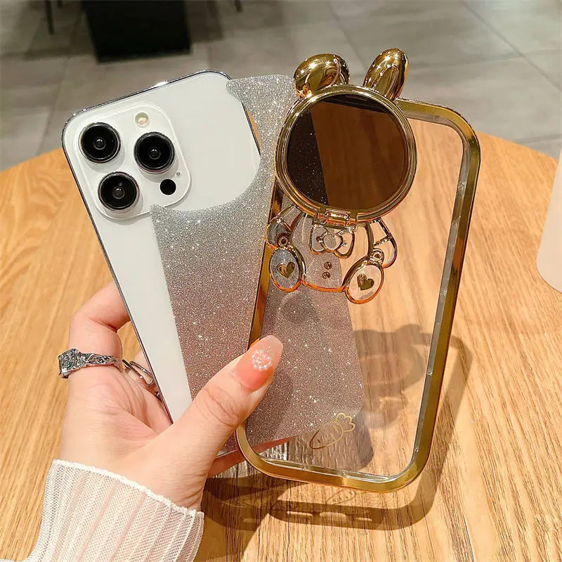 Glow Up Your iPhone 16 Pro Max with the Space Rabbit Glitter Soft Case