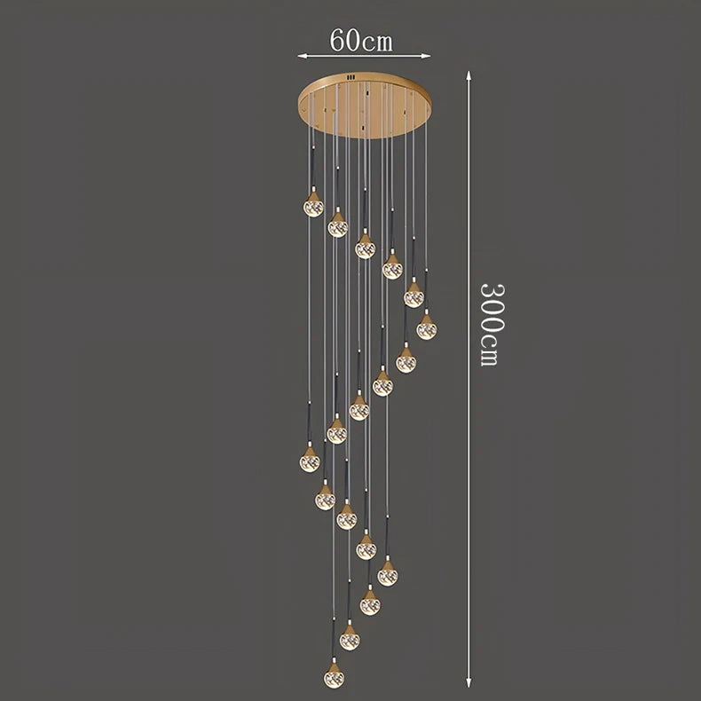 Nordic Crystal Pendant Lamp With Modern Hanging Light Chandelier for Dining & Living Room