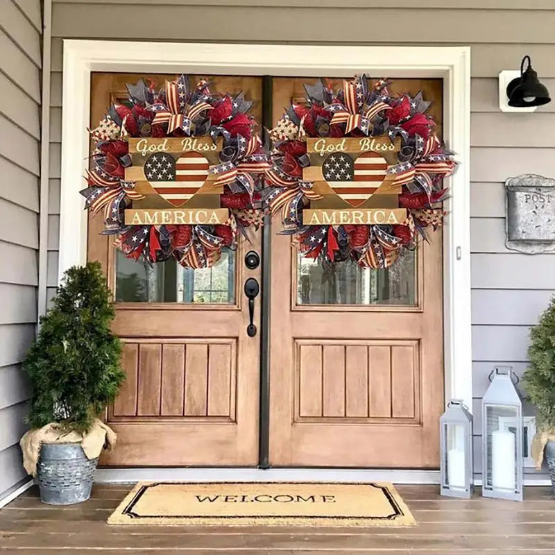 Celebrate in Style: Handcrafted 4th of July Wreath for Patriotic Door & Garden Decor!