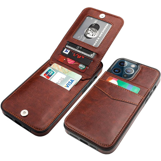 Premium Leather Wallet Case Flip Cover with Kickstand,Credit Card Holder for iPhone 13, 12, Mini, 14, 11, X, XR, XS, Pro Max, 7, 8 Plus