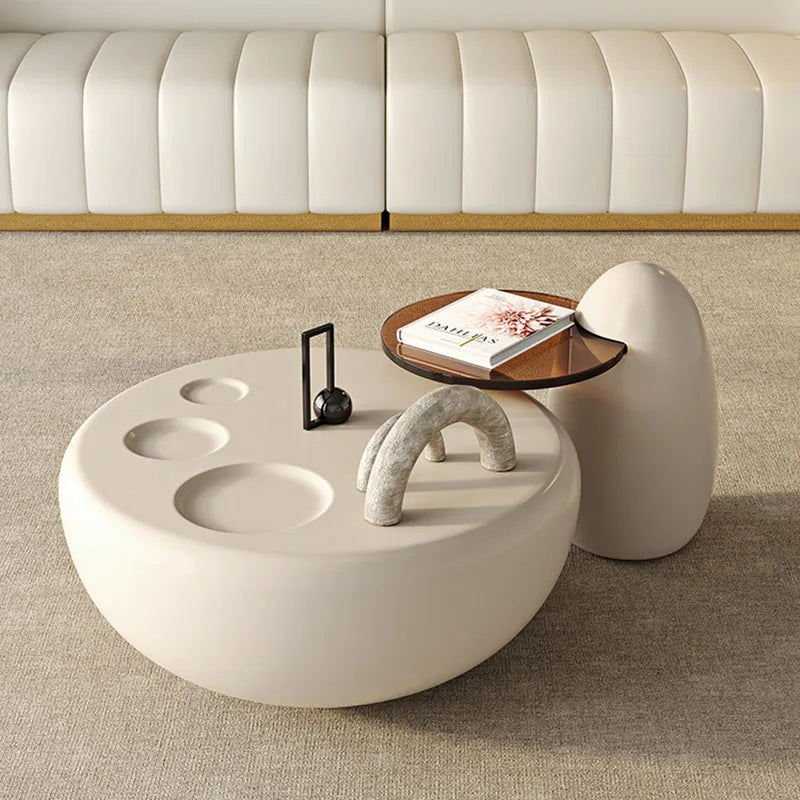 Nordic Round Salon Coffee Table – Small Designer Accent for Sofa Side