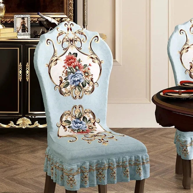 Luxury High-quality European Table Chair Cover Elastic Seat Cover