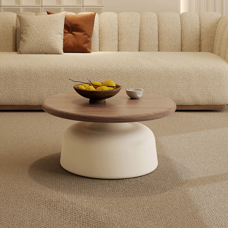 Entryway Luxury Round Wooden Japanese Coffee Table