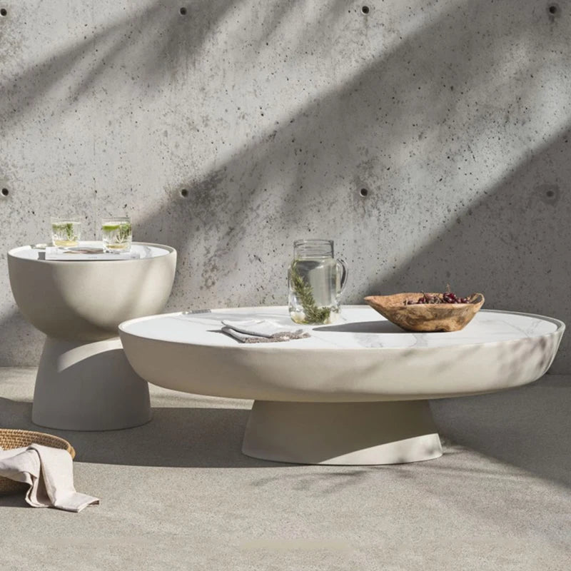 Round Decoration Coffee Table – Clear Modern Design for Living Room Furniture