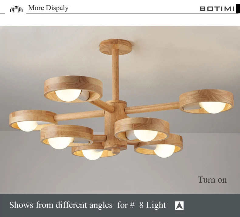 BOTIMI Solid Wood Chandelier for Living Rooms and Bedrooms!