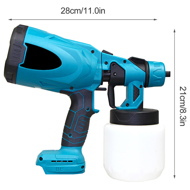 1000ML High-Power Cordless Electric Spray Gun: HVLP Paint Sprayer for Auto, Furniture & Steel Coating | Compatible with Makita 18V Battery