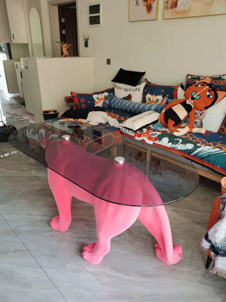 Luxury Leopard Coffee Table: Transform Your Living Room with Artistic Flair!