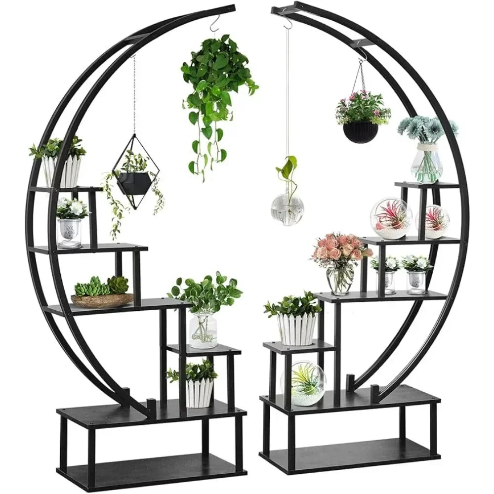 Multi Level Metal Indoor Plants Stand 2 Pcs 6 Tier Tall