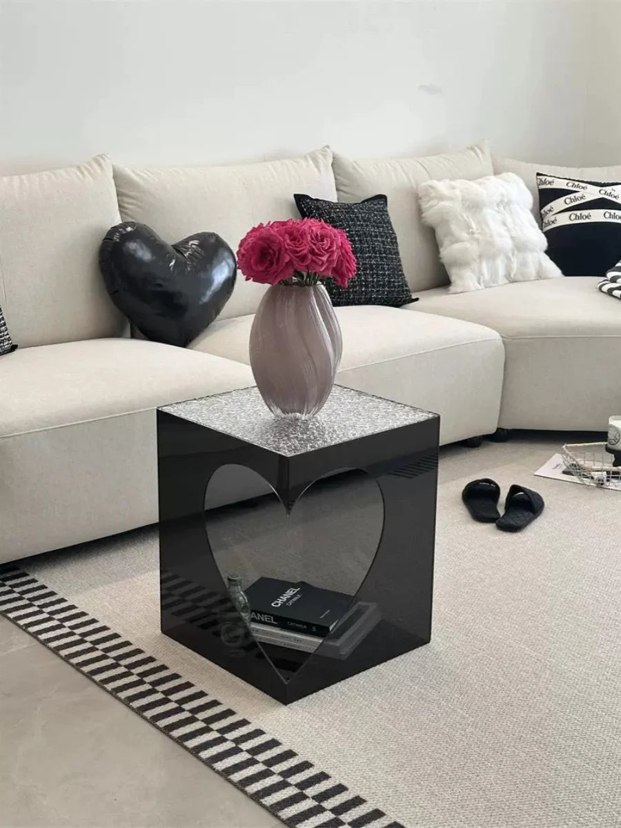 Nordic Light Luxury Acrylic Bedside Table – Minimalist Bedroom & Living Room Storage Cabinet