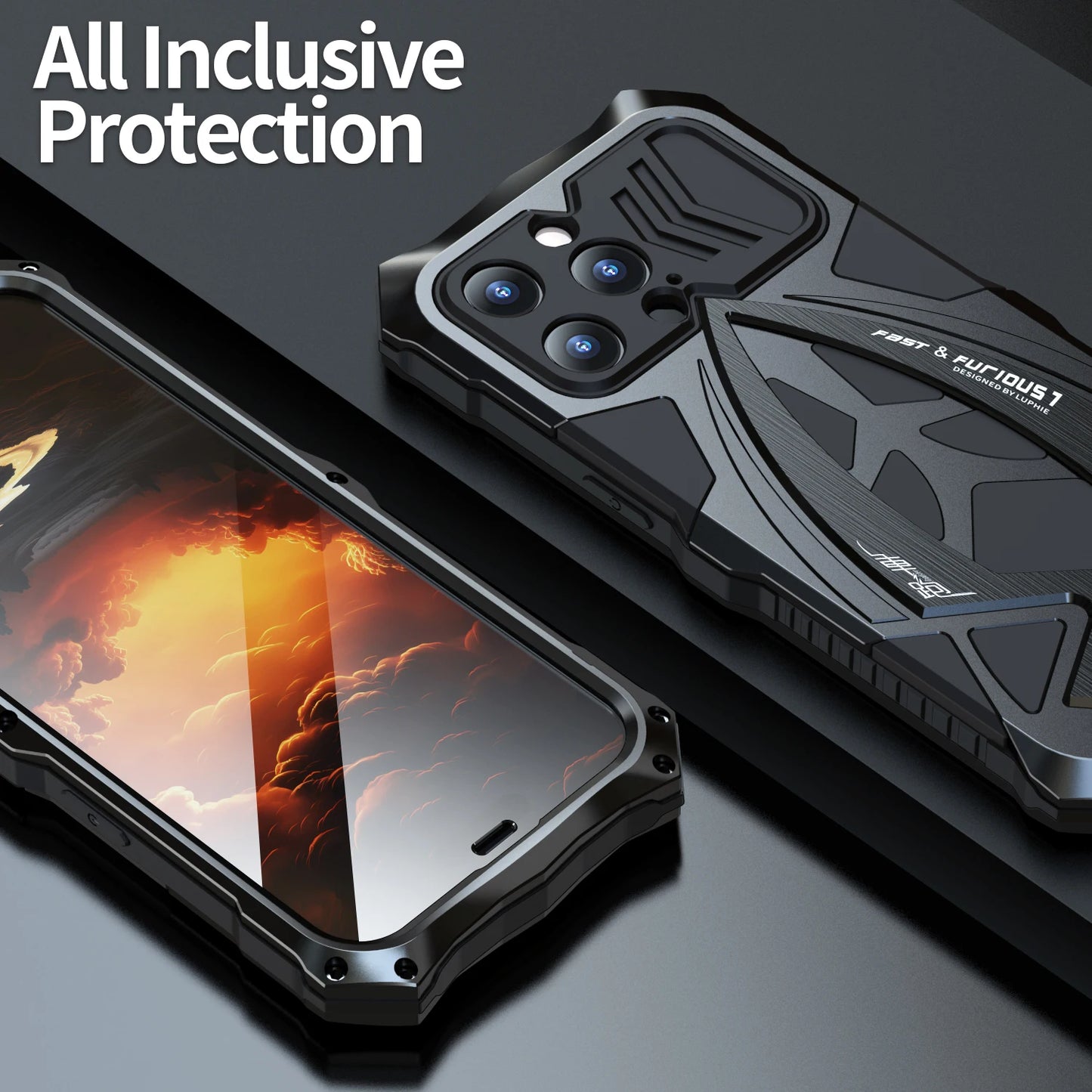 Premium Shockproof Armor Metal Case for iPhone 15/14/13 Pro Max & Samsung S22Ultra/S23Ultra - All-Inclusive Cover