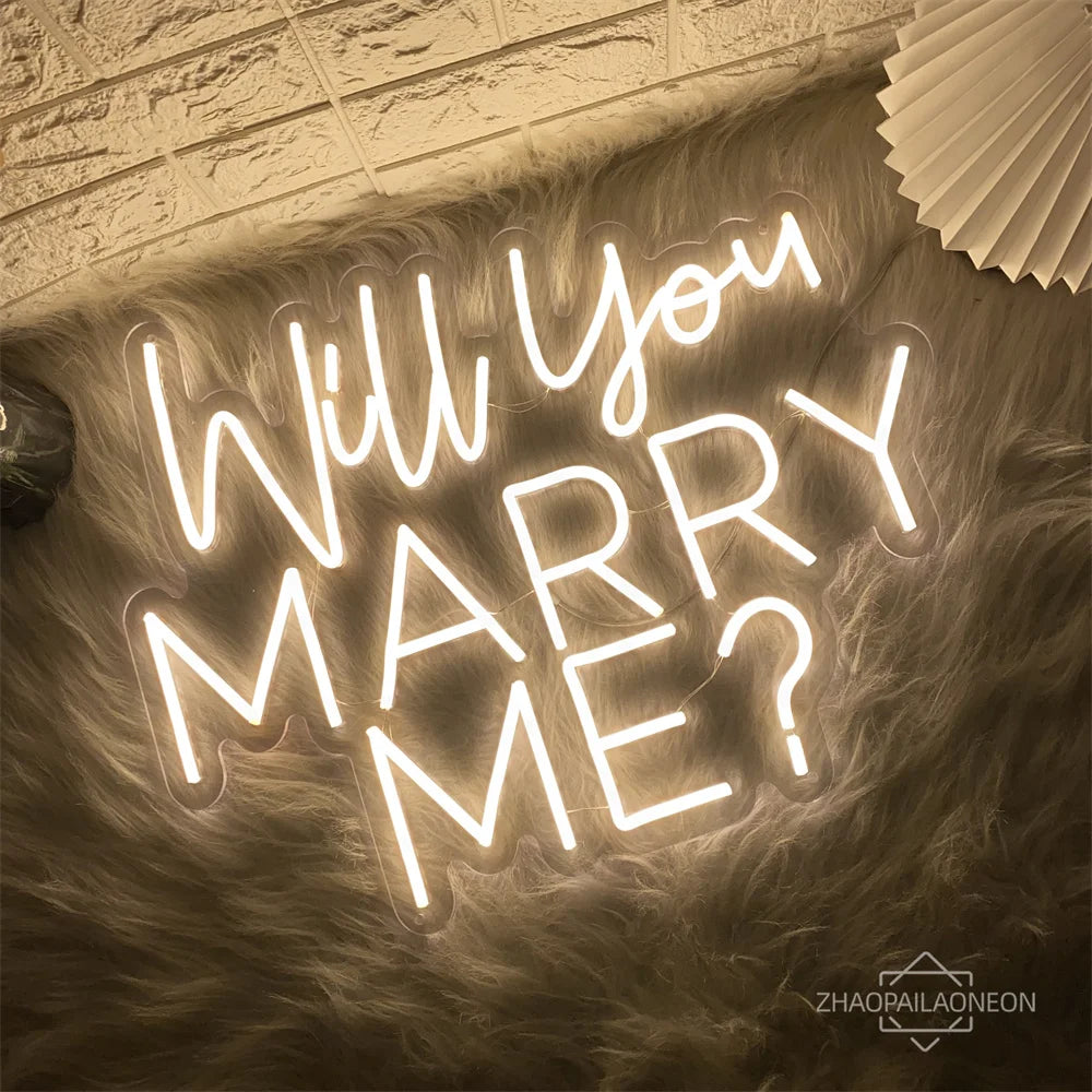 Will You Marry Me? Neon Sign – Perfect LED Decor for Weddings, Birthdays & Romantic Proposals!