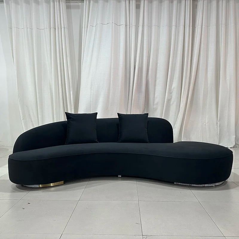 Luxury Curved Velvet Sofa Perfect for Any Living Space