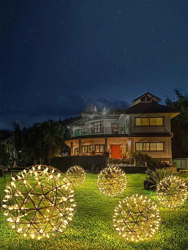 Modern Brief Loft Spark Ball LED Chandelier Fixture Firework Ball Stainless Steel Pendant Lamp for Home Decor Lighting 110-240V