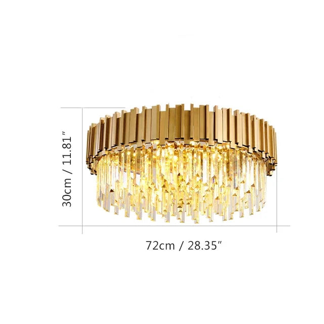 Modern Gold & Black Crystal Chandelier LED Pendant Light for Living Room & Hotel Elegance