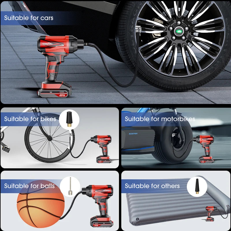 CARSON Wireless Portable Car Air Pump – Rechargeable Digital Tire Inflator & Handheld Air Compressor