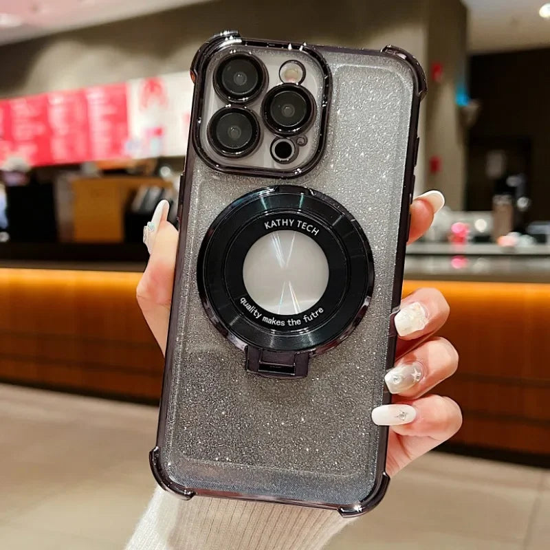 Fall-Proof & Fashion-Forward: Electroplate TPU Magnetic Case for iPhone 16 Pro Max