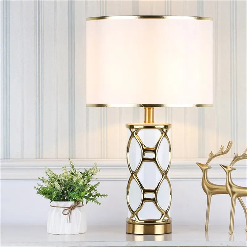 Contemporary White Desk Lamp - Elegant Bedroom Lighting