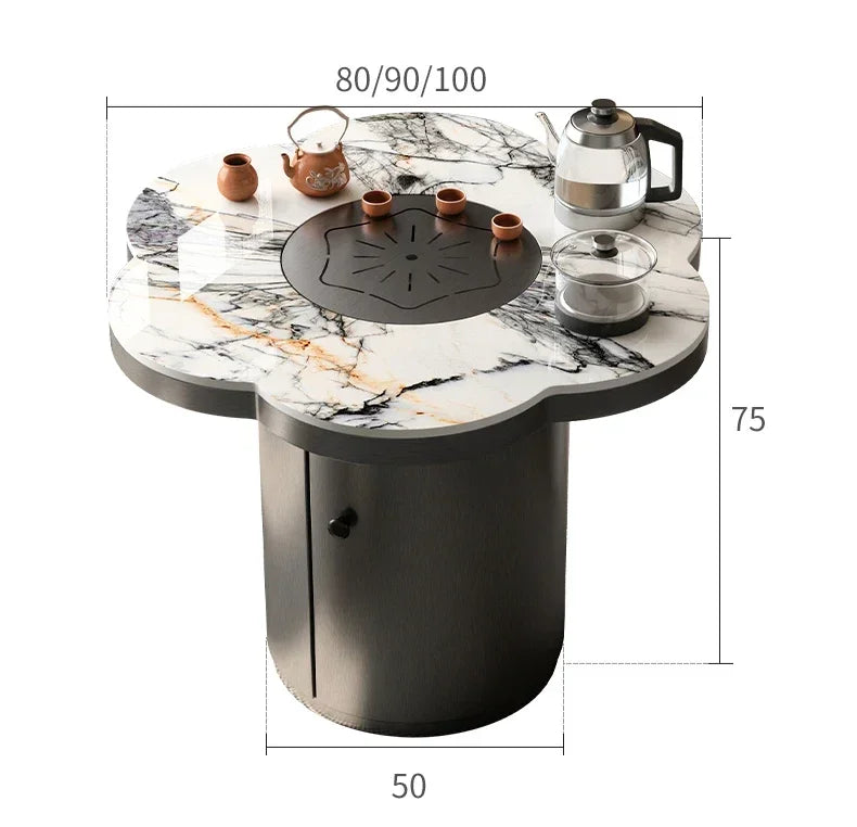 Italian Minimalist Slate Tea Table for Modern Homes & Apartments