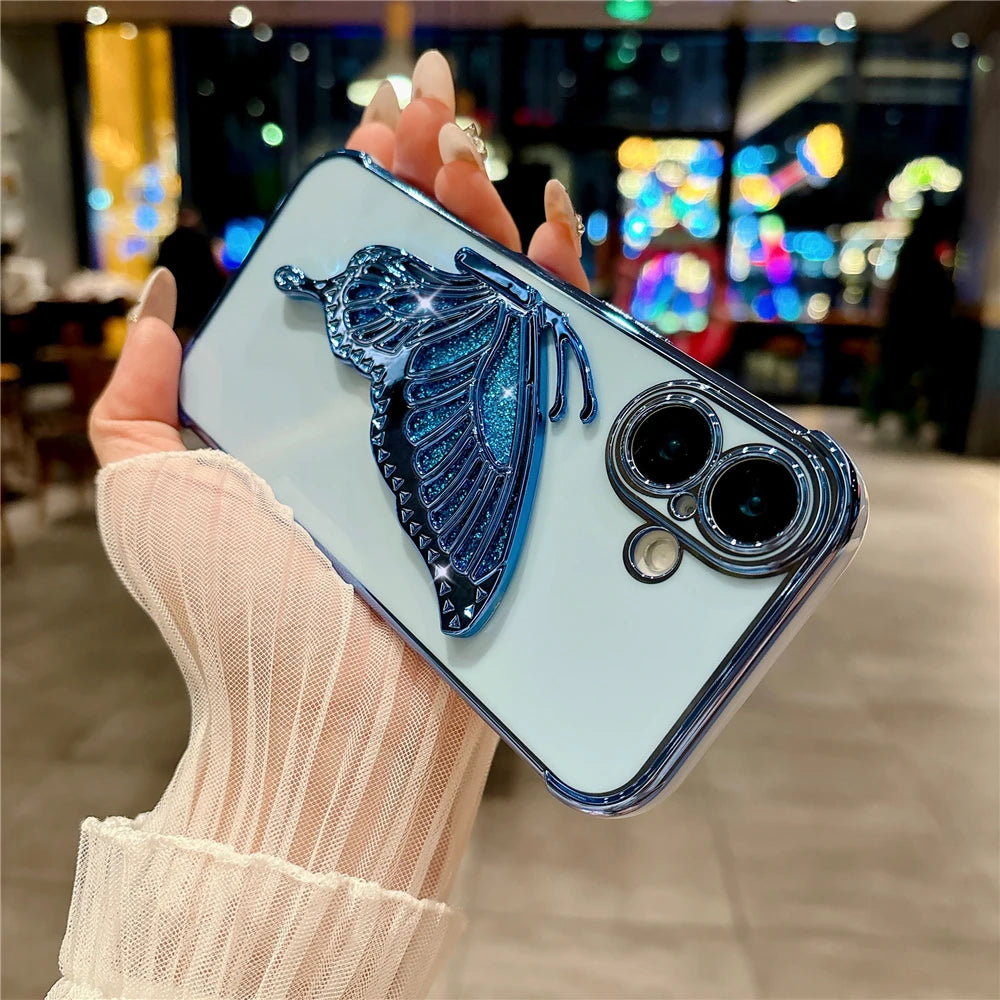 Luxury Butterfly iPhone Case With Stand For iPhone 12 - 17 Pro Max!