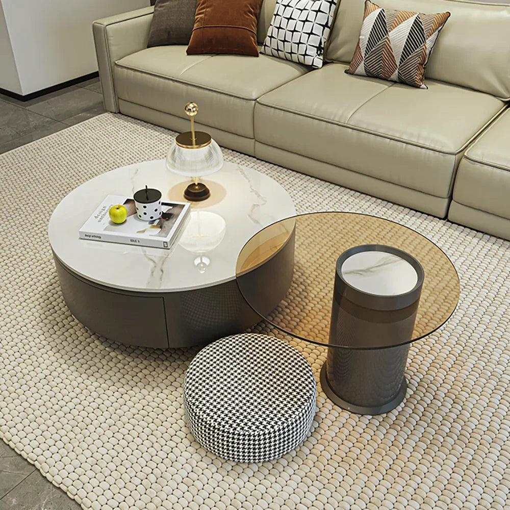 Stylish Minimalist Coffee Table Nordic Luxury Round Design for Living Room Aesthetic