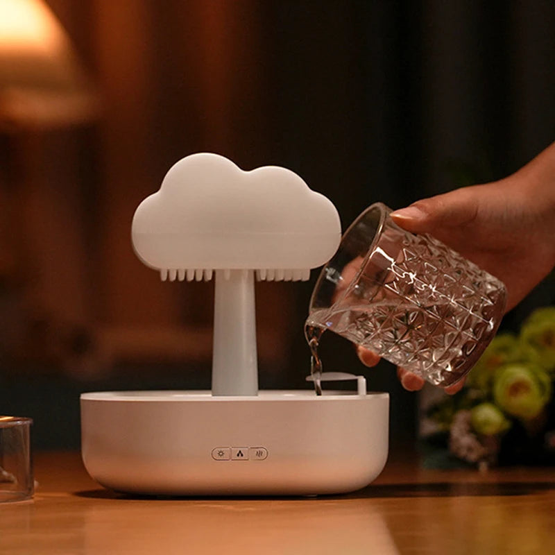 Cloud Night Light Humidifier With Raining Water Drop Sound And 7 Colors