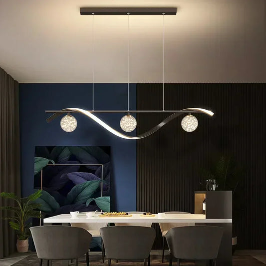 Sleek Glass Ball LED Chandelier for Living Rooms & Kitchens