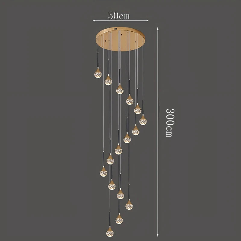 Nordic Crystal Pendant Lamp With Modern Hanging Light Chandelier for Dining & Living Room