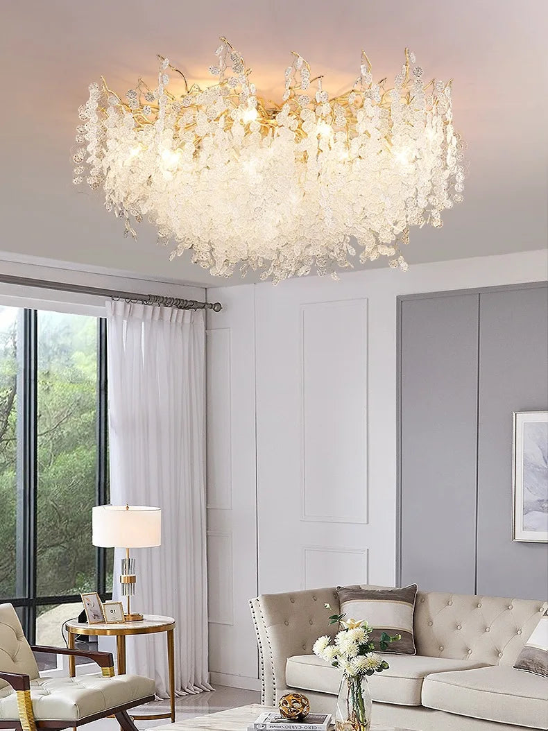 Soft And Stylish Crystal Ceiling Chandelier Lighting for a Perfect Living Room & Home Décor