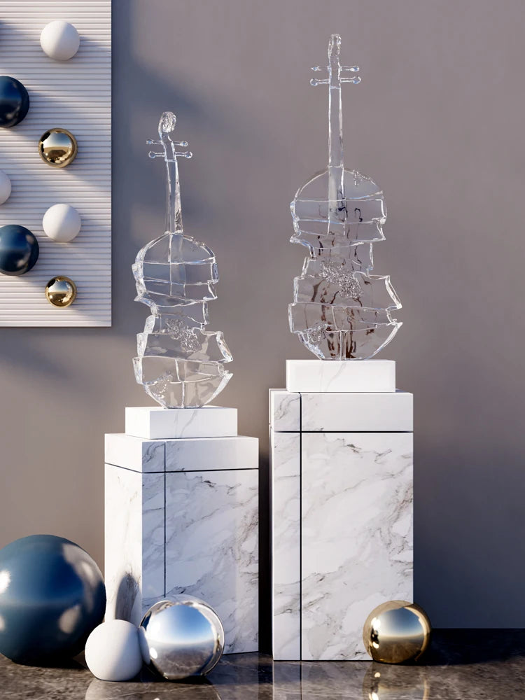 Large Violin Sculpture – Unique Floor & Tabletop Decorative Ornament for Homes