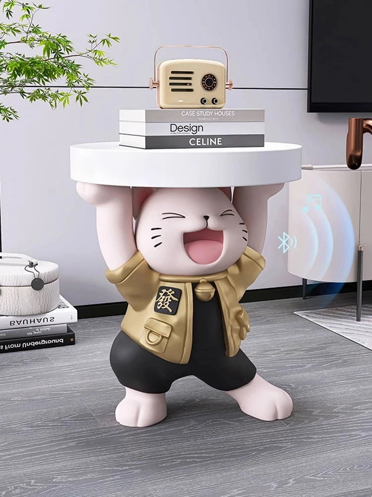 Unique Home Decor Side Table – Artistic Animal Sculpture Furniture for Living Room