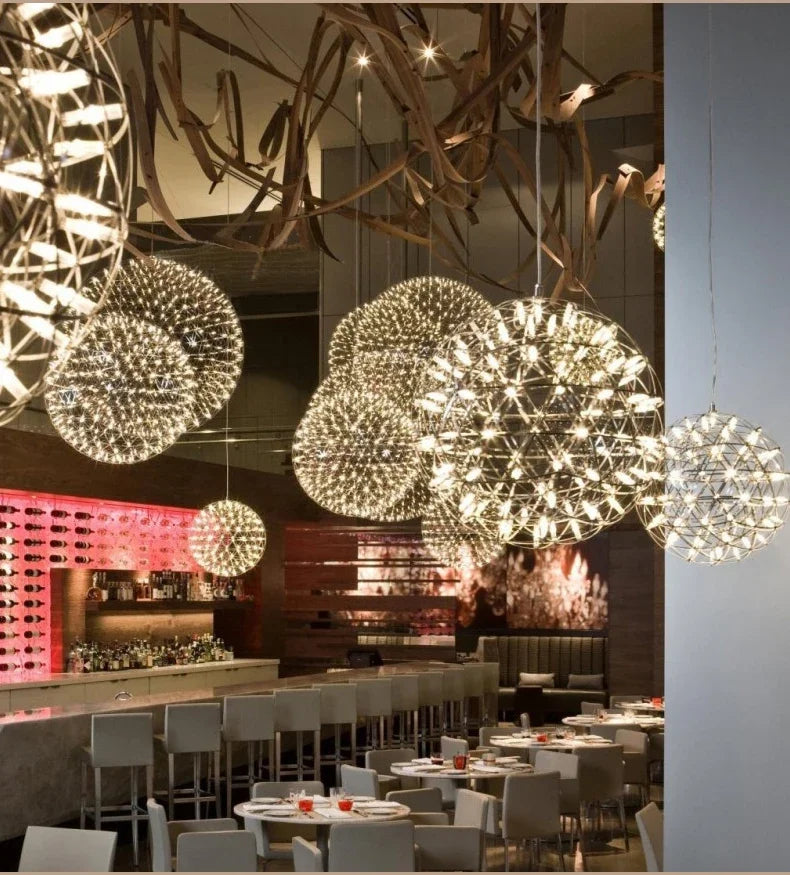 Spark Ball Pendant Lamp – LED Chandelier Fixture for Home & Loft Decoration