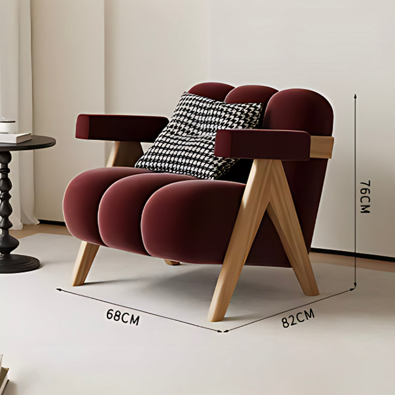 Scandinavian Luxury Lounge Chair – Black Leather Armchair with Wooden Legs for Modern Décor