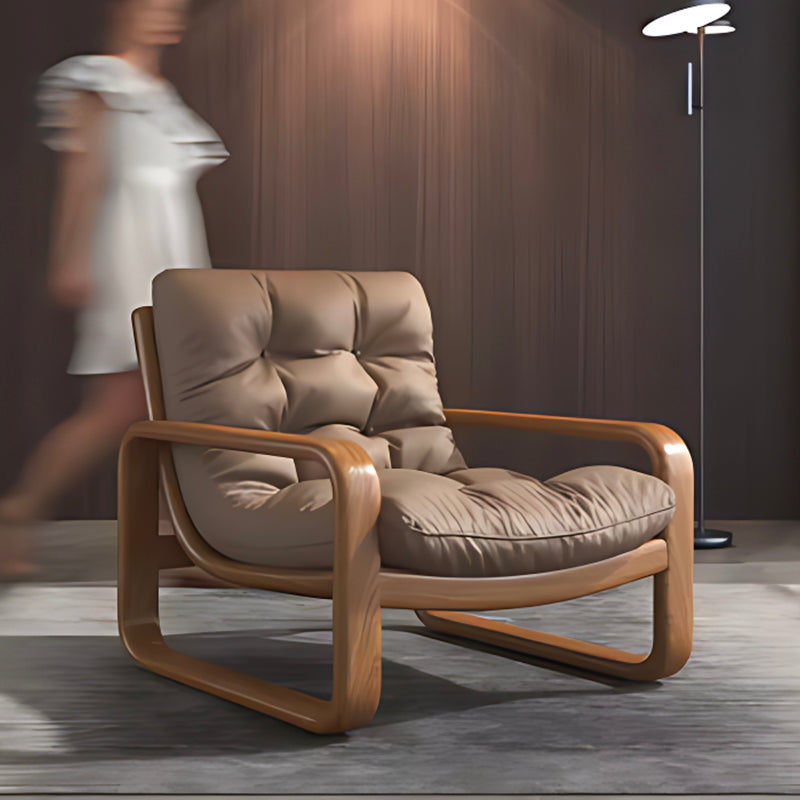 Luxury Designer Armchair Refined Scandinavian Wooden Chair for Contemporary Living Rooms