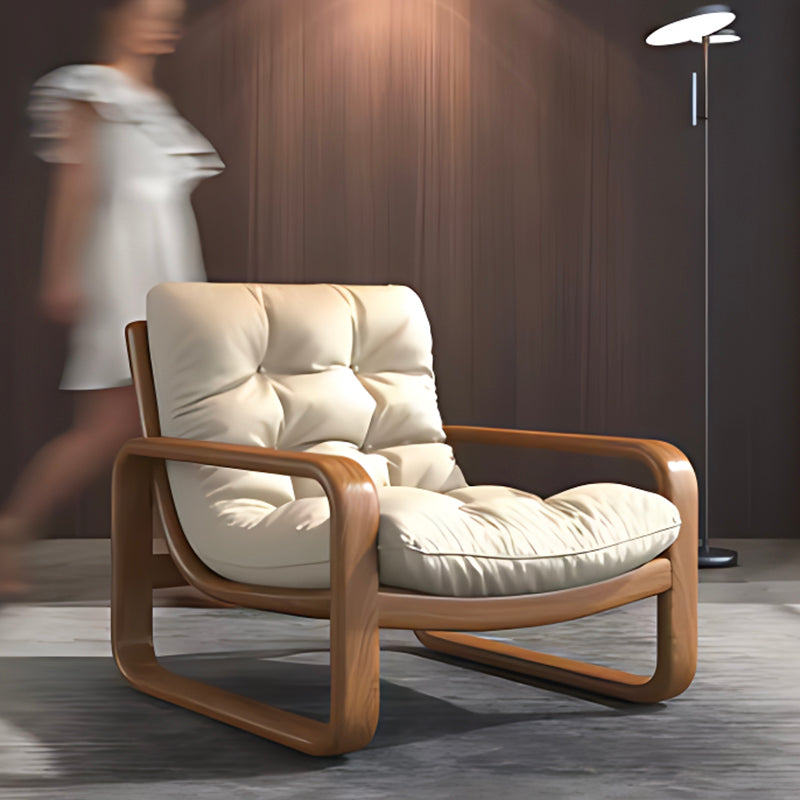 Luxury Designer Armchair Refined Scandinavian Wooden Chair for Contemporary Living Rooms