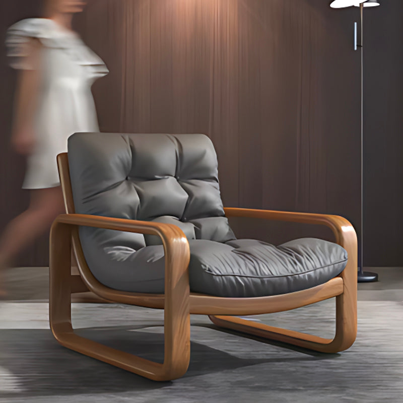 Luxury Designer Armchair Refined Scandinavian Wooden Chair for Contemporary Living Rooms