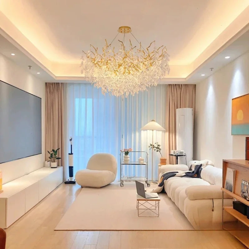 Modern Crystal Chandelier LED Ceiling Pendant Light for Dining, Living & Bedroom Décor