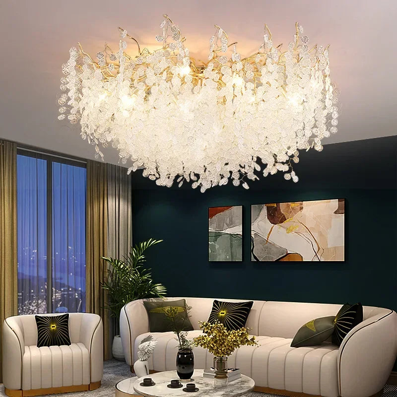 Soft And Stylish Crystal Ceiling Chandelier Lighting for a Perfect Living Room & Home Décor