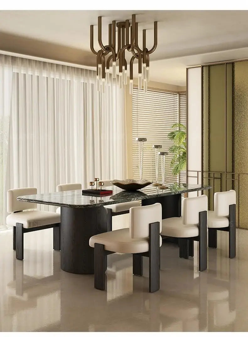 Luxury Marble Dining Set Natural Stone Table & Chairs for Modern Homes & Apartments