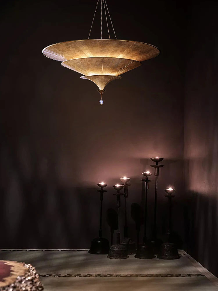 Buddhist Mood Southeast Asian Wabi-sabi Hanging Lamp for Home Staircase Decor
