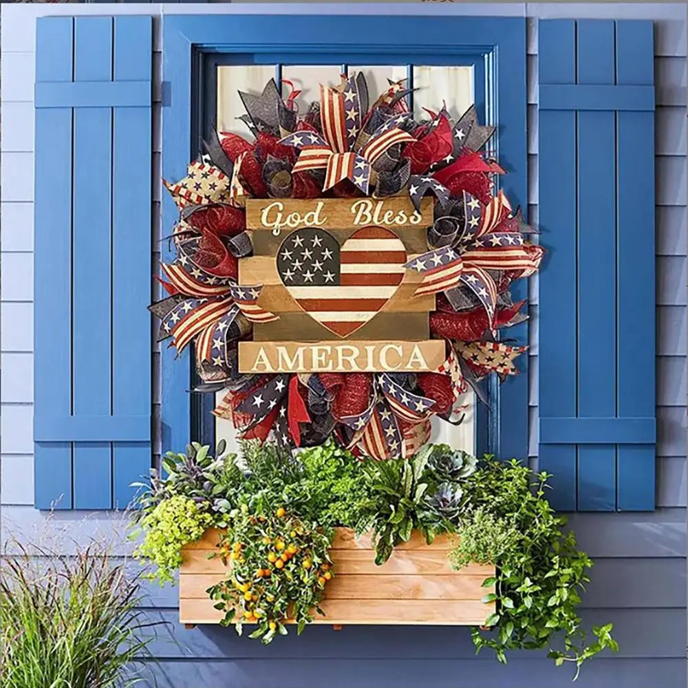 Celebrate in Style: Handcrafted 4th of July Wreath for Patriotic Door & Garden Decor!