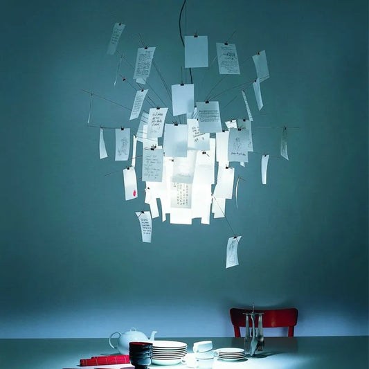 Postmodern Chrome Paper Chandelier for Living Rooms & Bedrooms