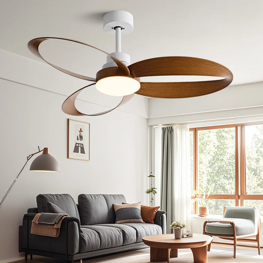 42/52 Inch Vintage Industrial Ceiling Fan – 3 Wooden Blades with Remote Control